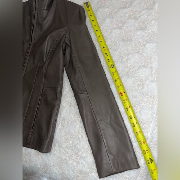 Women’s Cole Haan Wing Collar Leather Jacket • Size XSmall - Picture 11 of 15